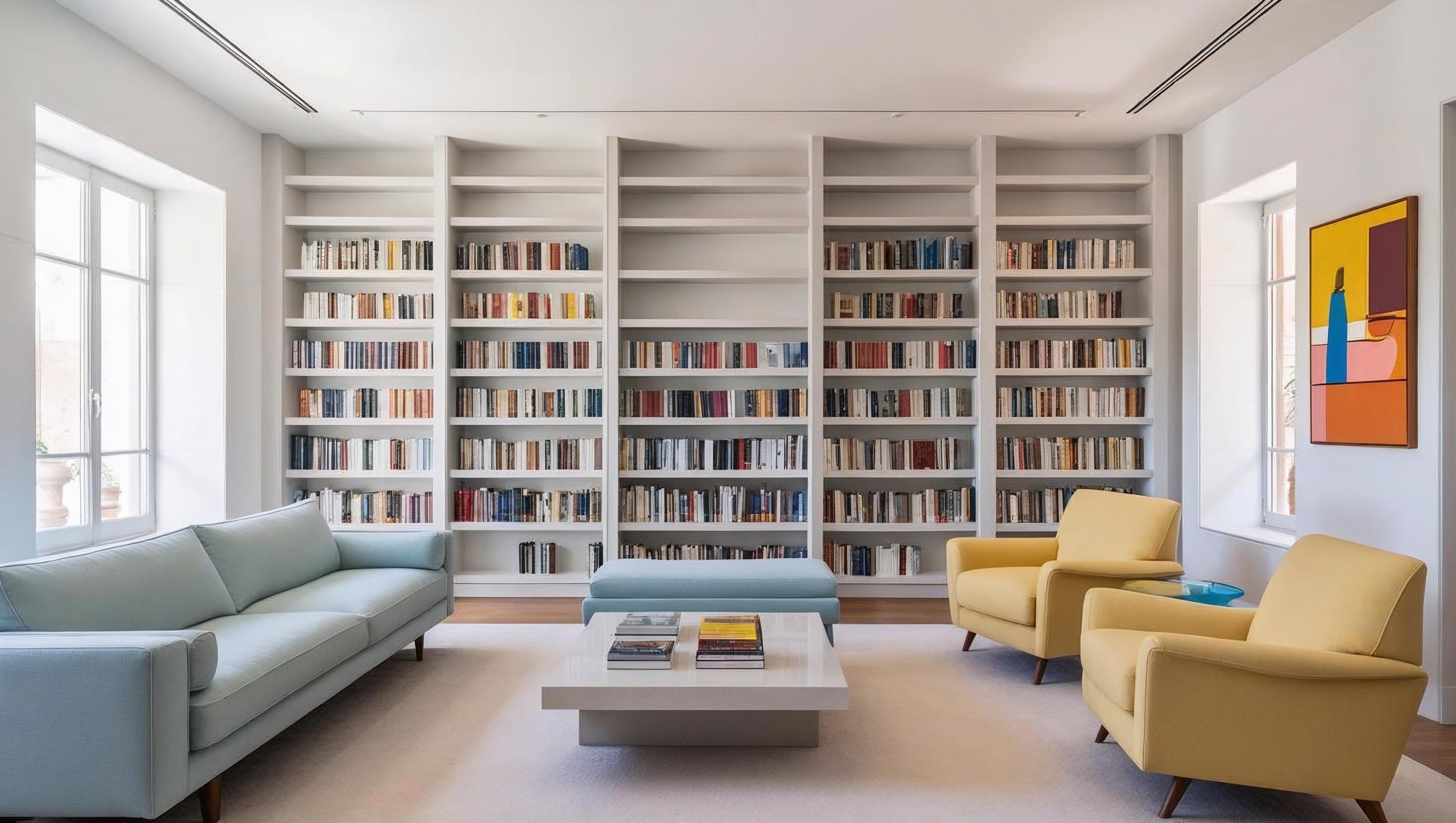 Biblioteca de una casa que representa una ciudad de libros